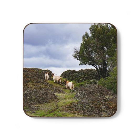 Hardboard Back Coaster: Goats